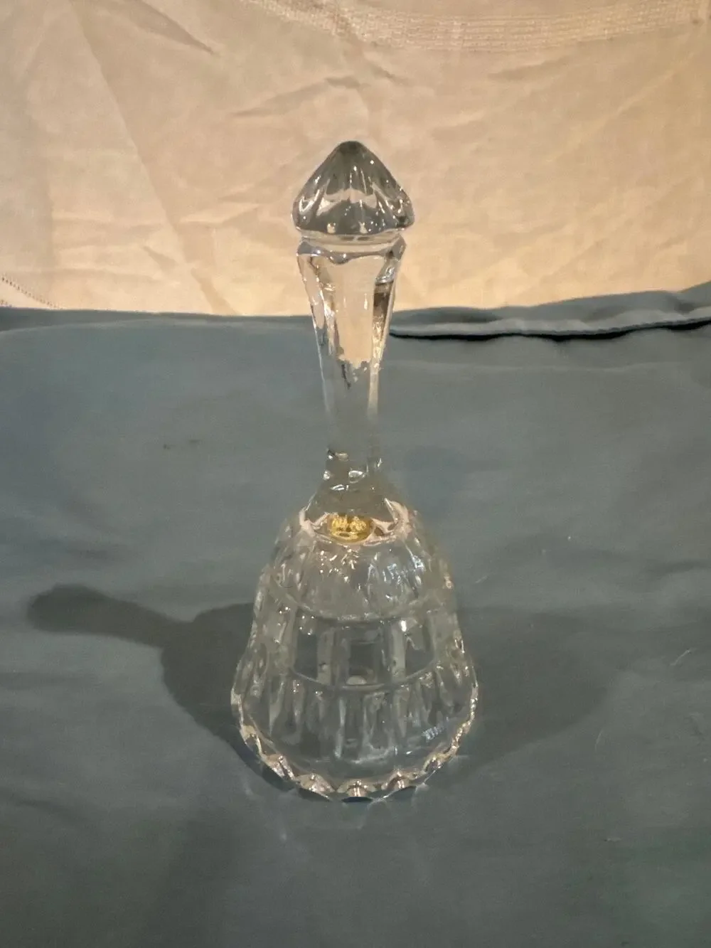Vintage Kristal Zajecar Yugoslavia 24% Lead Crystal Dinner Bell Sawtooth Rim